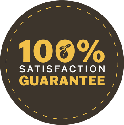 Logo showing 100% Satisfaction Guarantee