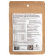 Back view of a brown paper package with text and QR code on a white background